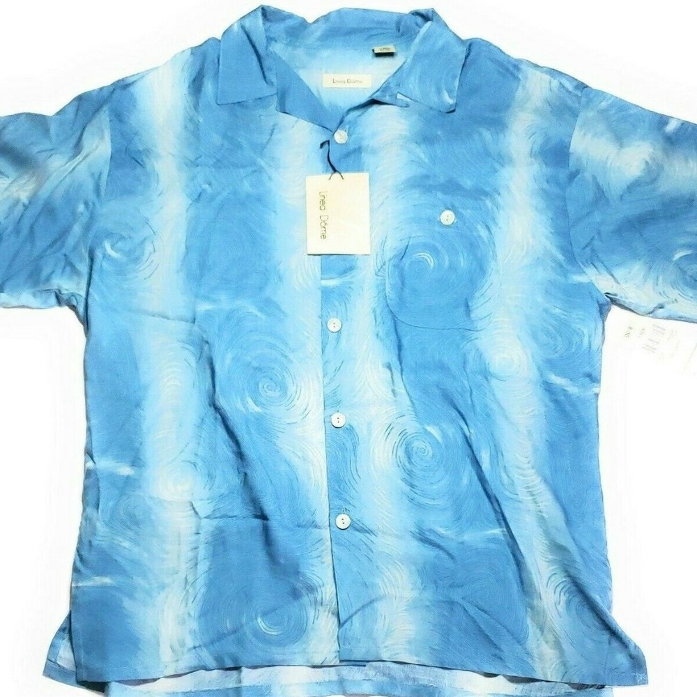Linea Dome Mens Blue Button Front